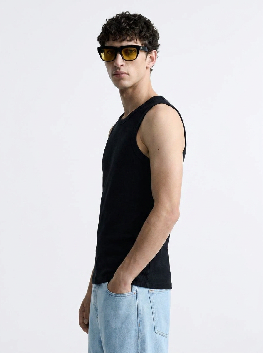 Hems Ribbed Tank Top