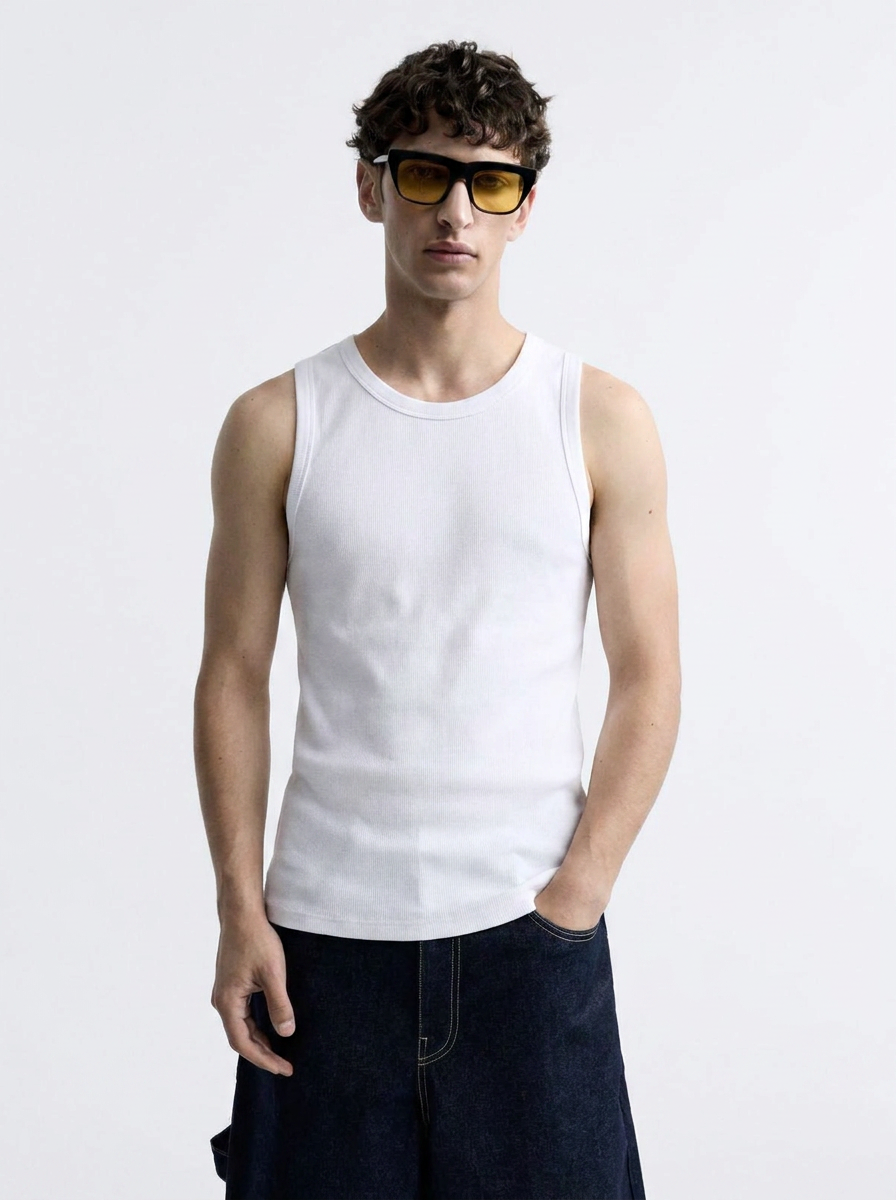 Hems Ribbed Tank Top